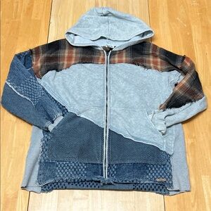 BKE Plaid and Denim Jacket
